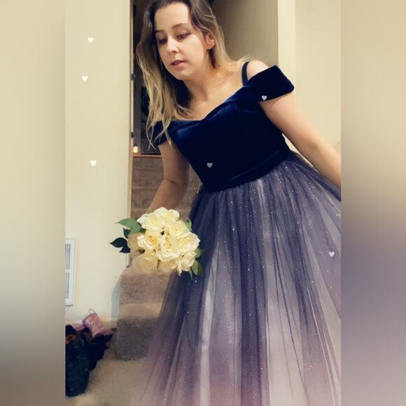 Fairy starfall ball velvet ombré tulle ballgown - Picture 2 of 9